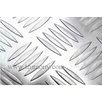 Placa de alumínio quadriculada com cinco barras de padrão
